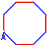 8-sided figure, sides alternating red-blue