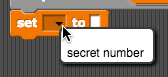 set block menu selecting secret number