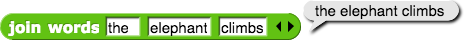 join words (the) (elephant) (climbs) join words (the) (elephant) (climbs)