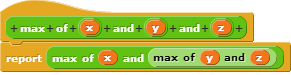 Script for 'max' with three arguments