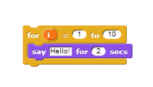 for (i) (1) to (10) [say (Hello!) for (2) secs