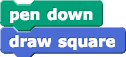 pen down, draw square pen down, draw square