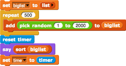 script to compare timings
