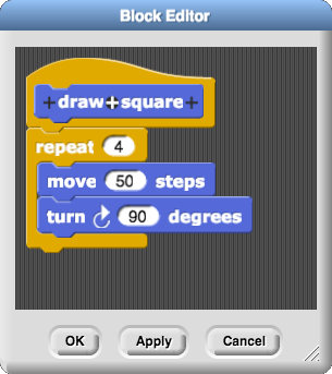 Script to draw a square