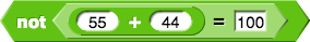not ((55 + 44) = 100)