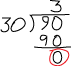 90 divided by 30 with zero remainder