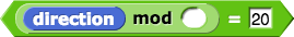 (direction) mod ( ) = 20