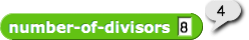 number of divisors of 8, with result = 4