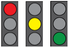 red, yellow, and green stoplights