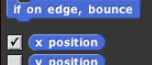 X Position block's checkbox