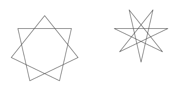 two seven-pointed stars