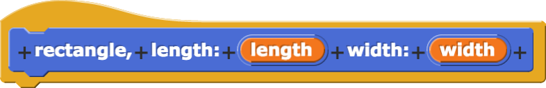 rectangle, length:(length) width:(width)