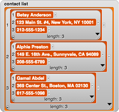 contact list watcher in list view