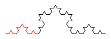 Koch snowflake level 4: each segment broken with an equilateral triangle in the middle third.