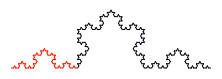 Koch snowflake level 5: : each segment broken with an equilateral triangle in the middle third.