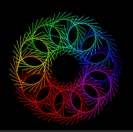 wreath of rainbow colored pinwheels