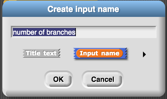 Creat input name