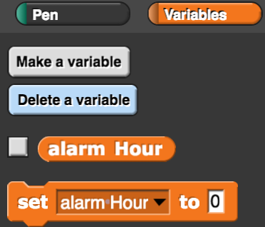 Make variable alarm Hour
