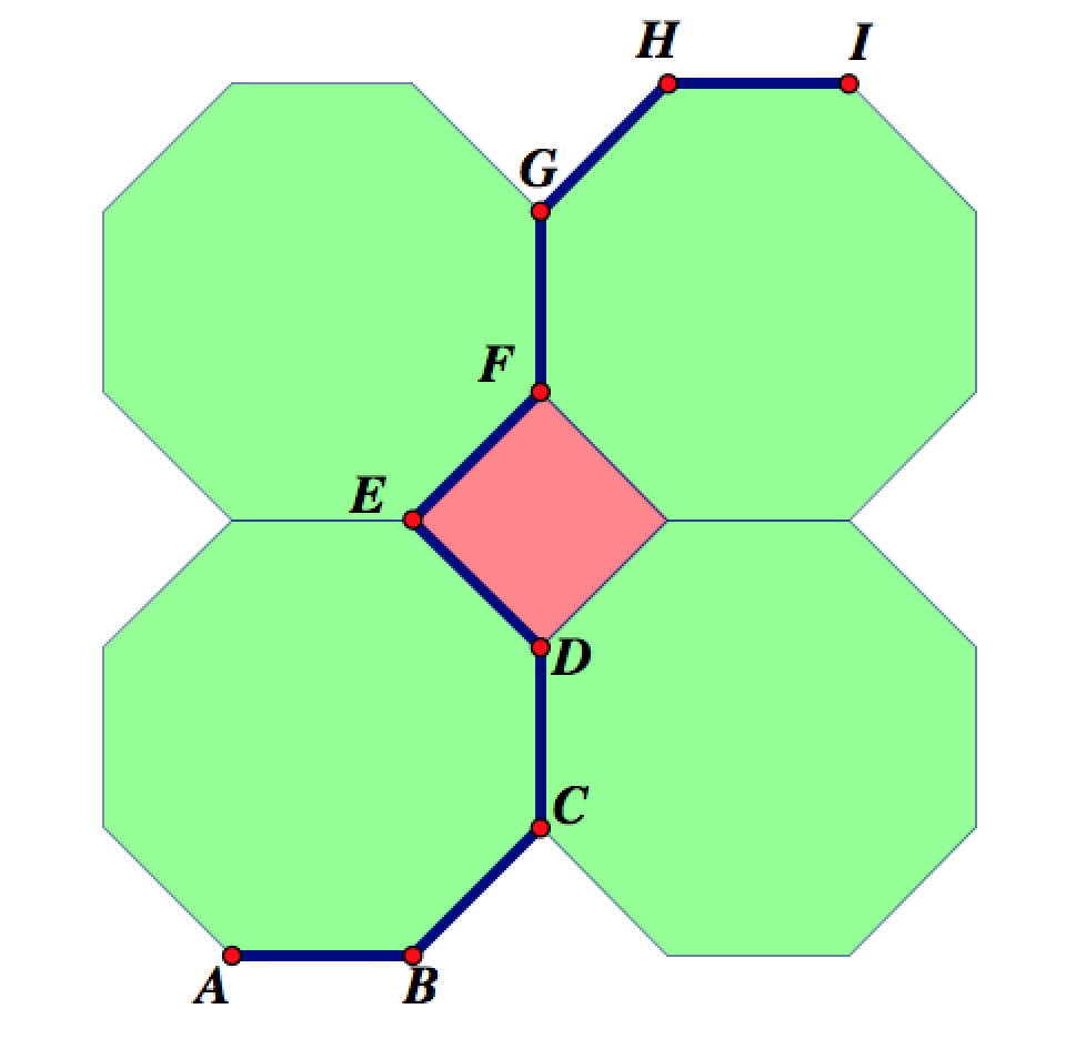 Octagon and square tesselation path