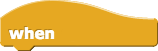 a yellow round-topped hat block that says When