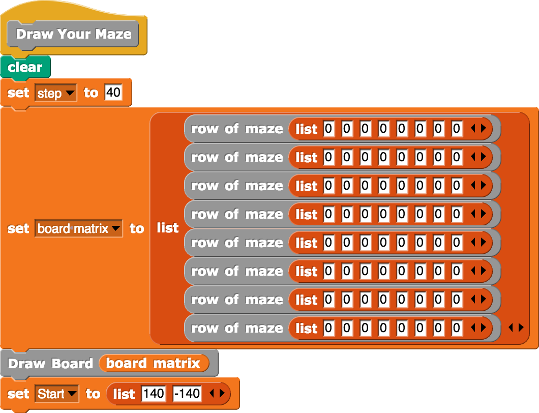 Draw Your Maze code