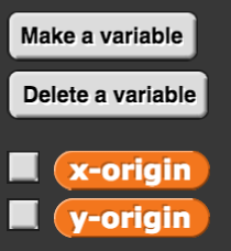 Variables x-origin, y-origin