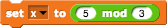 x = 5 mod 3