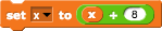 x = x + 8