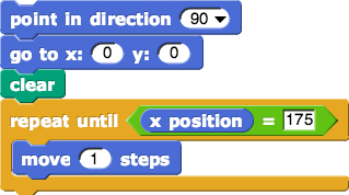 RepeatUntil x position = 175 (move 1 steps)