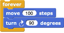 Forever [ move (100), turn (90)]