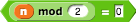 n mod 2 = 0