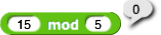 15 mod 5 reports 0