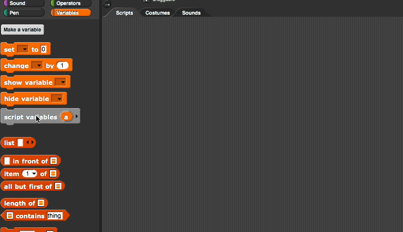 movie showing how to choose the name of a script variable and set its initial value