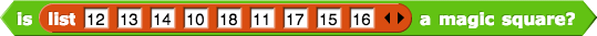 is 12,13,14,10,18,11,17,15,16 a magic square?