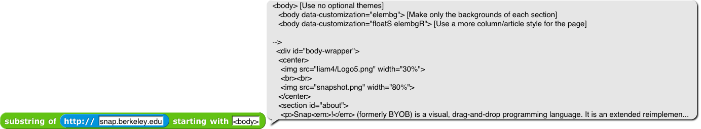 substring of (http: ...) starting with <body>