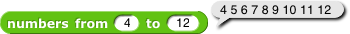 numbers from (4) to (12) -->  4 5 6 7 8 9 10 11 12