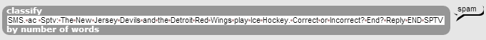 classify a message that evaluates to SPAM