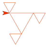 sprite drawing a red triangle with a smaller nested triangle at each vertex