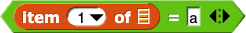 (item (1) of ()) = a