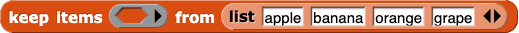 keep items ([gray ring]) from (list(apple, banana, orange, grape))