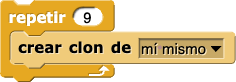 repetir (9){crear un clon de (mí mismo)}