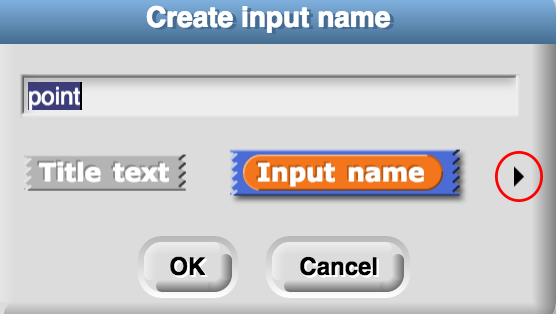 create input name right arrow