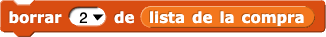 borrar (2) de (lista de la compra)