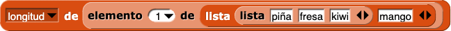 longitud de (elemento (1) de (lista (lista (piña) (fresa) (kiwi)) (mango)))