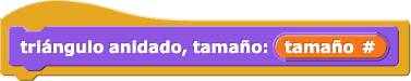 triángulo anidado, tamaño: (tamaño)