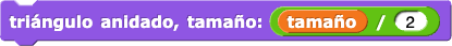 triángulo anidado, tamaño: (tamaño/2)