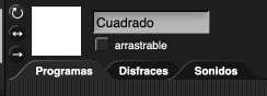 cuadrado con la casilla de arrastrable sin marcar