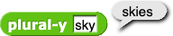 plural-y (sky) reporting 'skies'
