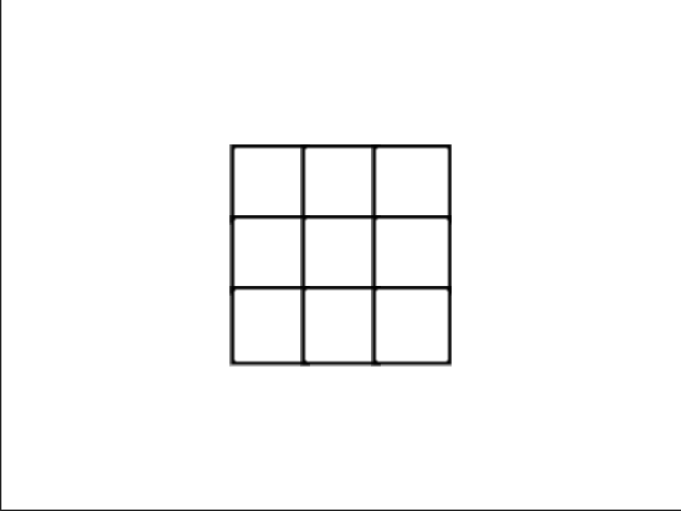 Three rows of squares