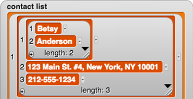 contact list watcher in list view showing contact with name as list